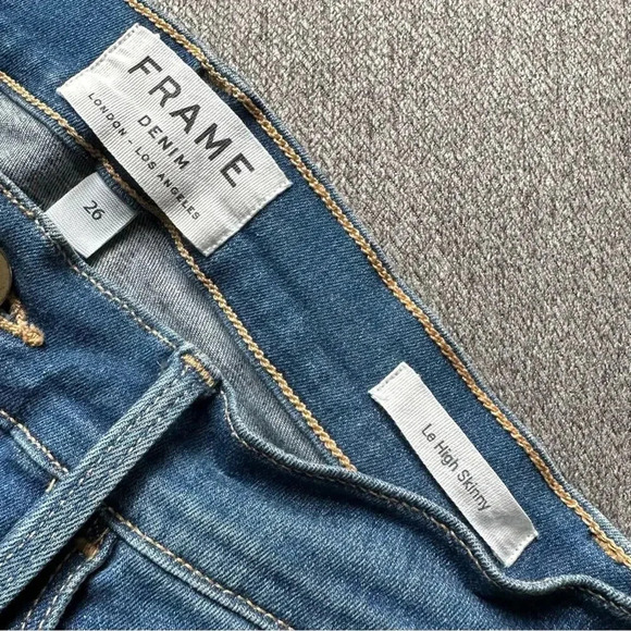 FRAME DENIM Le High Skinny Jeans Size 26 - Picture 3 of 6